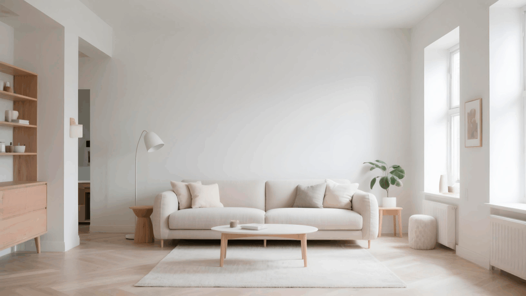 Bright, freshly cleaned living room in a Bay Area home